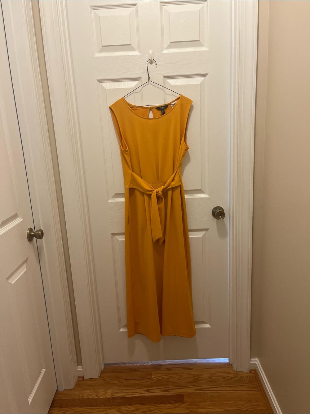 Du Jour Mustard Yellow Wide-Leg Jumpsuit with Tie Waist